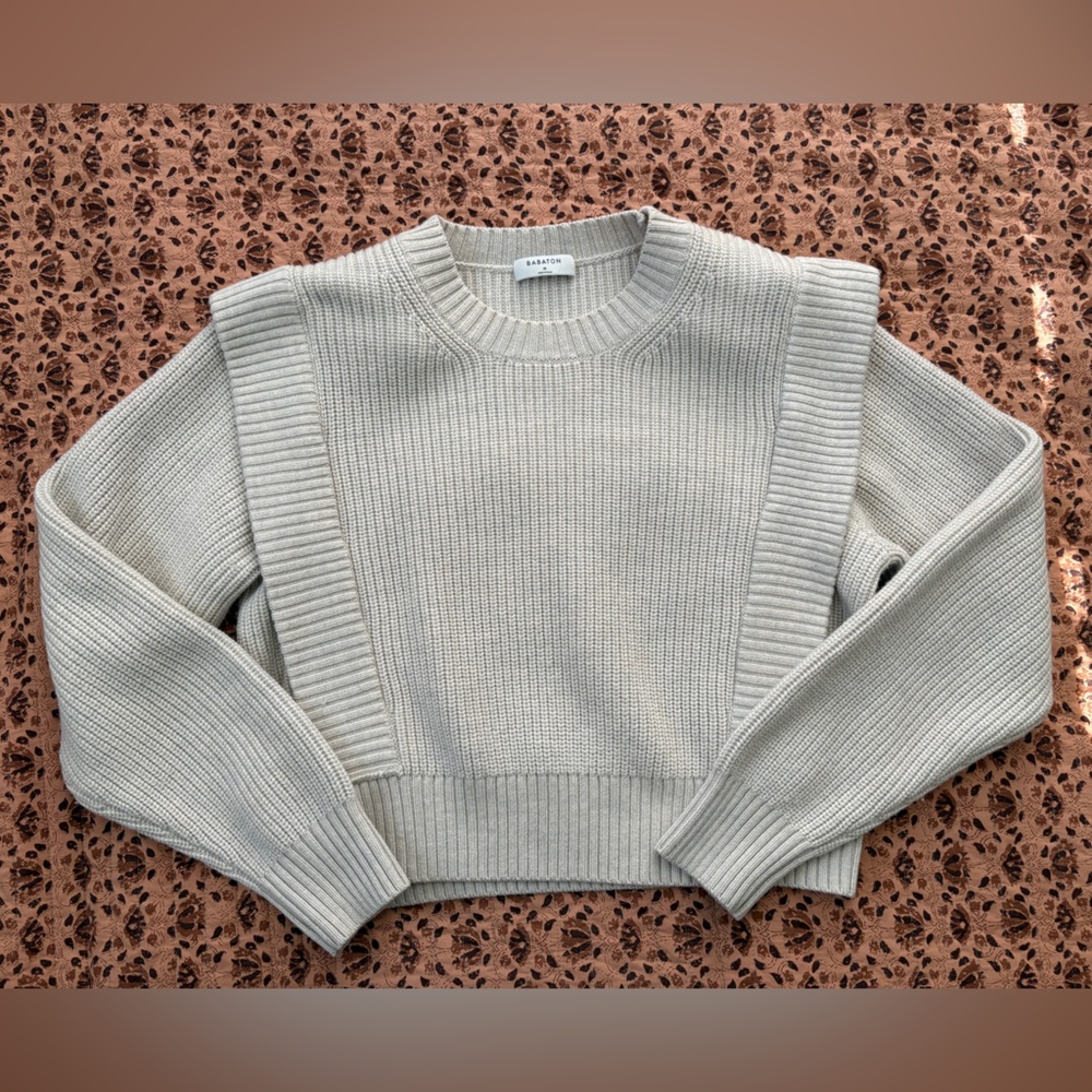 Wool Modern Ivory Ribbed Crewneck Sweater - Babaton